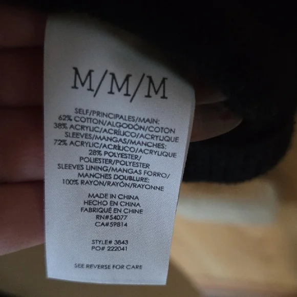 CAbi Black Sweater with Faux Fur Sleeves - Picture 7 of 7